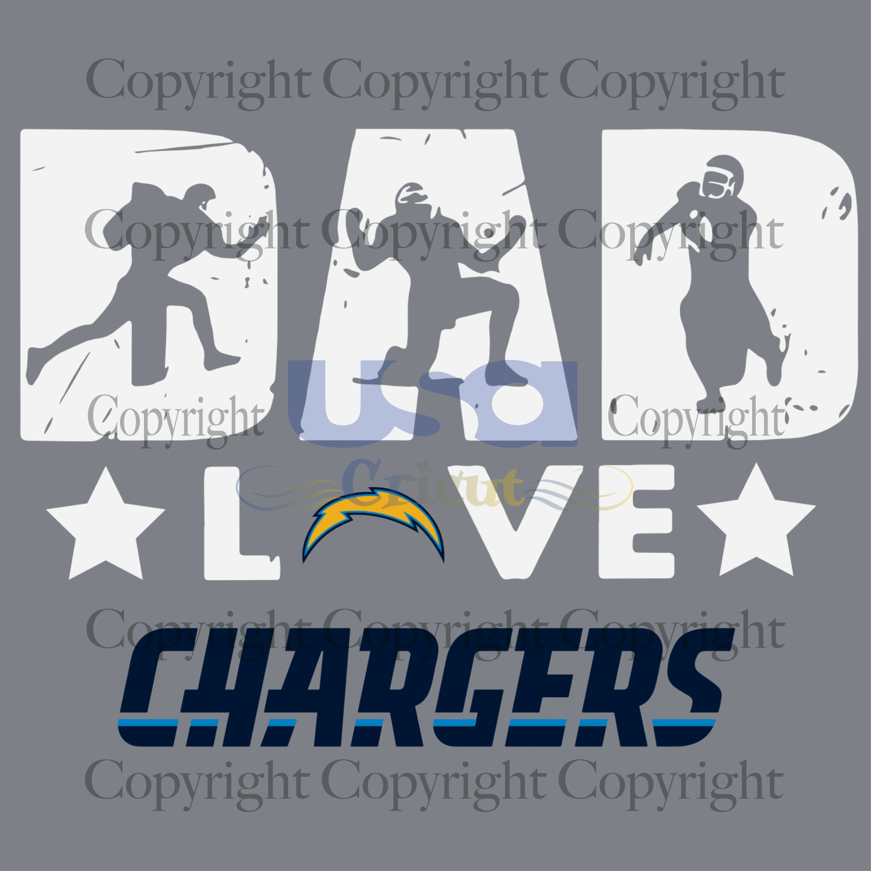 Dad Love Chargers Svg, Sport Svg, Father's Day, nfl svg, Los Angeles Chargers Svg, SVG files for cricut Instant Download Version - USA Cricut