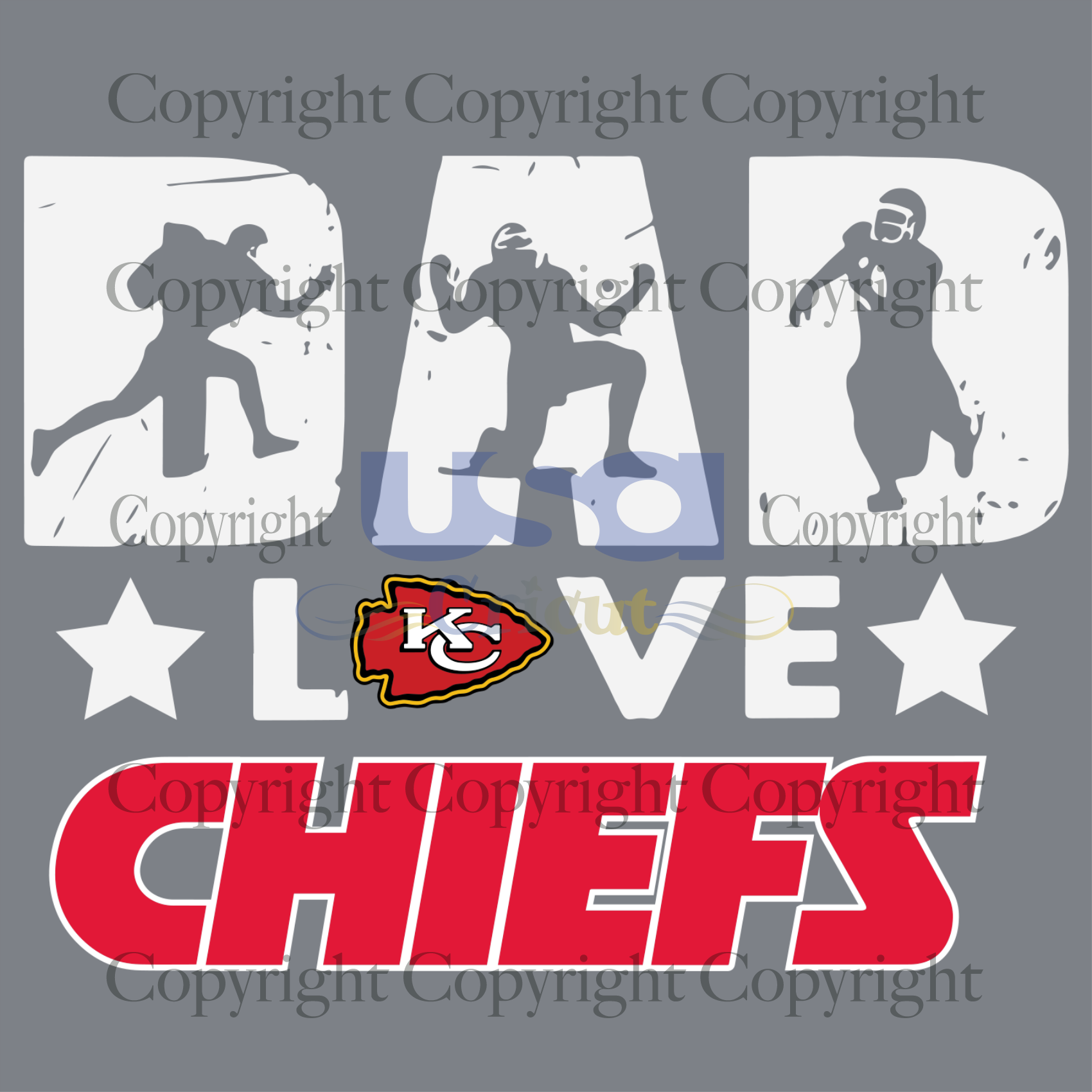 Dad Love Chiefs Svg, Sport Svg, Father's Day, NFL Svg, Kansas City Chiefs Svg, SVG files for cricut Instant Download Version - USA Cricut