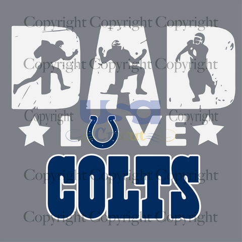 Dad Love Colts Svg, Sport Svg, Father's Day, NFL Gifts, Indianapolis Colts Svg, SVG files for cricut Instant Download Version - USA Cricut