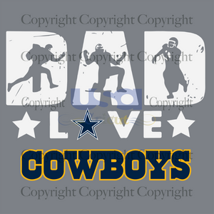 Dad Love Cowboys Svg, Sport Svg, Father's Day, Dallas Cowboys Svg, NFL Team, SVG files for cricut Instant Download Version - USA Cricut