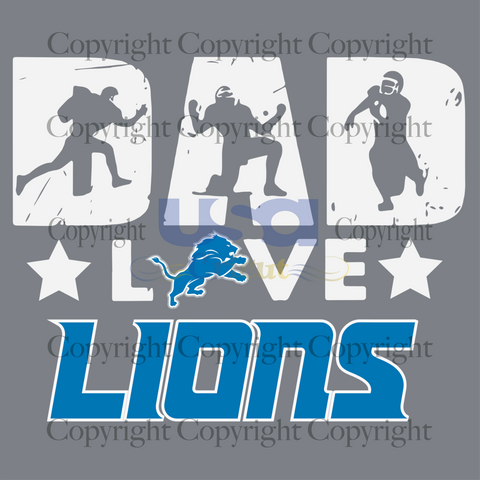 Dad Love Lions Svg, Sport Svg, Father's Day, Detroit Lions Svg, Happy Father's Day, NFL Svg, SVG files for cricut Instant Download Version - USA Cricut