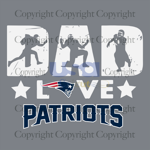 Dad Love Patriots Svg, Sport Svg, Father's Day, Happy Father's Day, New England Patriots Svg, Diy Crafts SVG Files For Cricut, Silhouette Sublimation Files Shirt Design Ideas  Instant Downloa