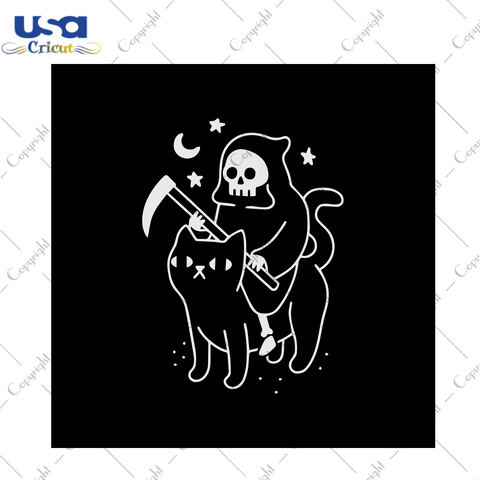 Death Rides A Black Cat Classic, Halloween svg, Halloween , Halloween vector, Halloween gift, Halloween shirts, ghost svg, Death svg, Death gift, cat svg, cat lover gift, svg cricut - USA Cri