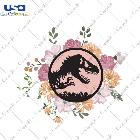 Dinosaur Flower Trending Gift Diy Crafts Svg Files For Cricut, Silhouette Sublimation Files