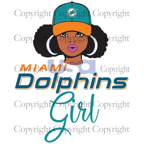 Dolphins Girl Svg, Black Girl Svg, Black Woman, Miami Dolphins Girl, Diy Crafts SVG Files For Cricut Instant Download File - USA Cricut