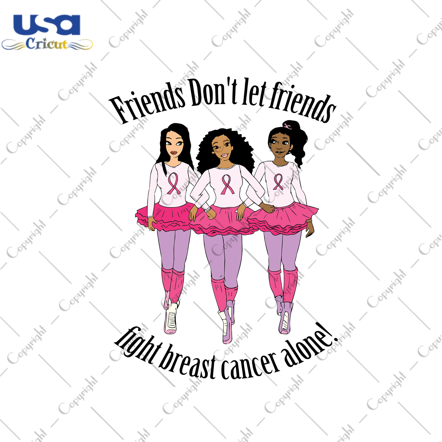 Don't Let Friends Fight Breast Cancer Alone Breast Cancer Gift Diy Crafts Svg Files For Cricut, Silhouette Sublimation Files