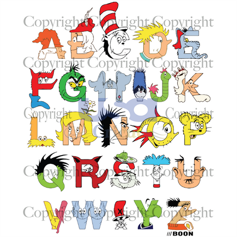 Dr Seuss Alphabet, Dr. Seuss Svg, Reading Festival, Alphabet Svg,Cricut & Silhouette Sublimation Instant Download File - USA Cricut