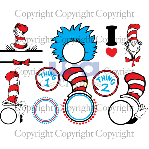 Dr. Seuss Face Bundle, Dr. Seuss Svg, Reading Festival, Cricut & Silhouette Sublimation Instant Download File - USA Cricut