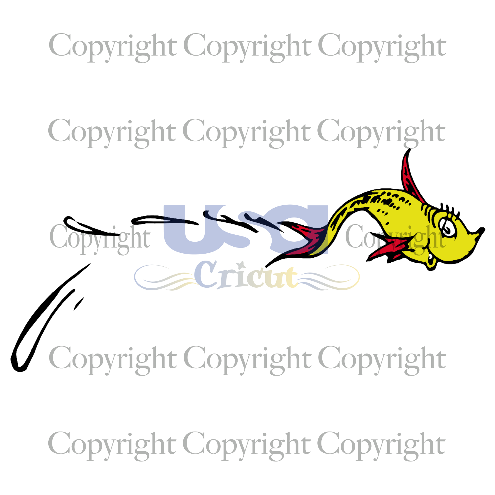 Dr. Seuss Fish, Dr. Seuss Svg, Fish Svg, Cricut & Silhouette Sublimation Instant Download File - USA Cricut