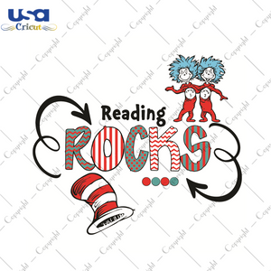 Dr Seuss Reading Rocks Dr Seuss Gift Diy Crafts Svg Files For Cricut, Silhouette Sublimation Files