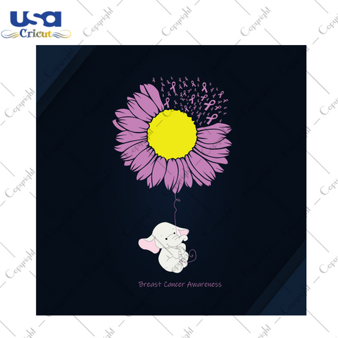 Elephant Breast Cancer Gift Diy Crafts Svg Files For Cricut, Silhouette Sublimation Files