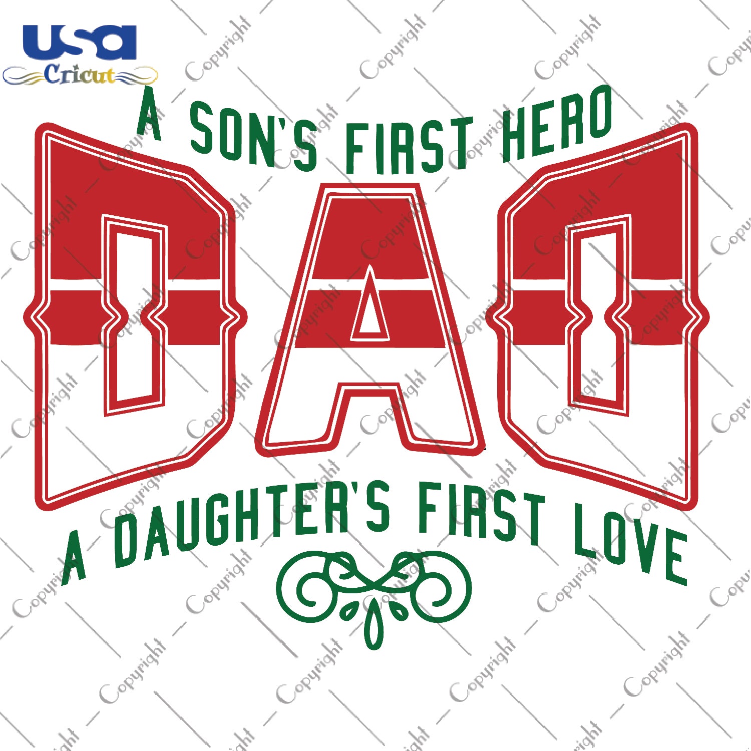 A Son's First Hero Dad A daughter's First Love Svg, Father’s Day, Happy Father’s Day, Diy Crafts SVG Files For Cricut Instant Download File - USA Cricut