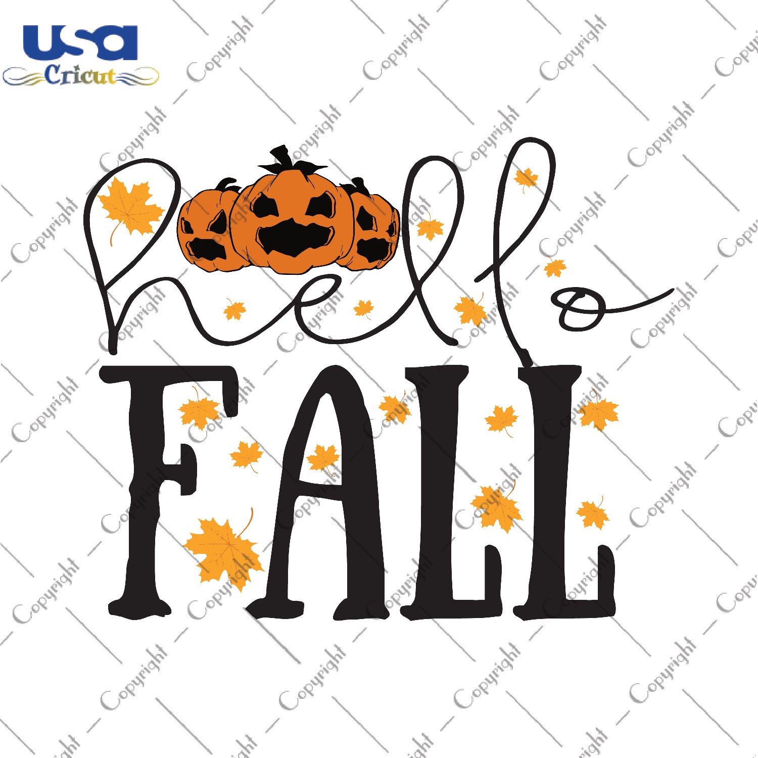 Hello Fall Pumpkin Gifts, Shirt For Fall Day Svg File Diy Crafts Svg Files For Cricut, Silhouette Sublimation Files - USA Cricut