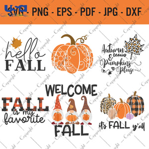 Hello Fall Bundle Gifts, Shirt For Fall Day Svg File Diy Crafts Svg Files For Cricut, Silhouette Sublimation Files - USA Cricut