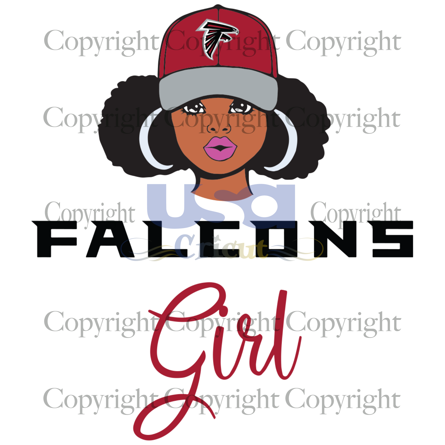 Falcons Girl Svg, Black Girl Svg, Black Woman, Atlanta Falcons Girl, Diy Crafts SVG Files For Cricut Instant Download File - USA Cricut