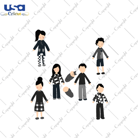 Family Set With Black Hair, Trending Svg, Trending Now, Stick Figure Family Svg, Black Hair Svg, Happy Family Vector, Fair Skin Svg, Family Shirt, Family Lover, Family Ornament, Family Portra