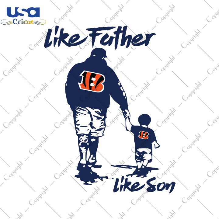 Father And Son Cincinnati, Father's Day Svg, Cincinnati Bengals Svg, NFL Svg, SVG files for cricut Instant Download Version - USA Cricut