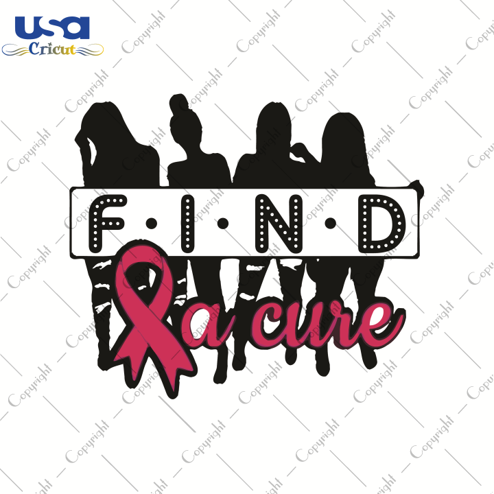 Find A Cure, World Cancer Day Svg, Breast Cancer SVG, Pink Ribbon, Cancer Ribbon Svg,Diy Crafts SVG Files For Cricut, Silhouette Sublimation Files - USA Cricut