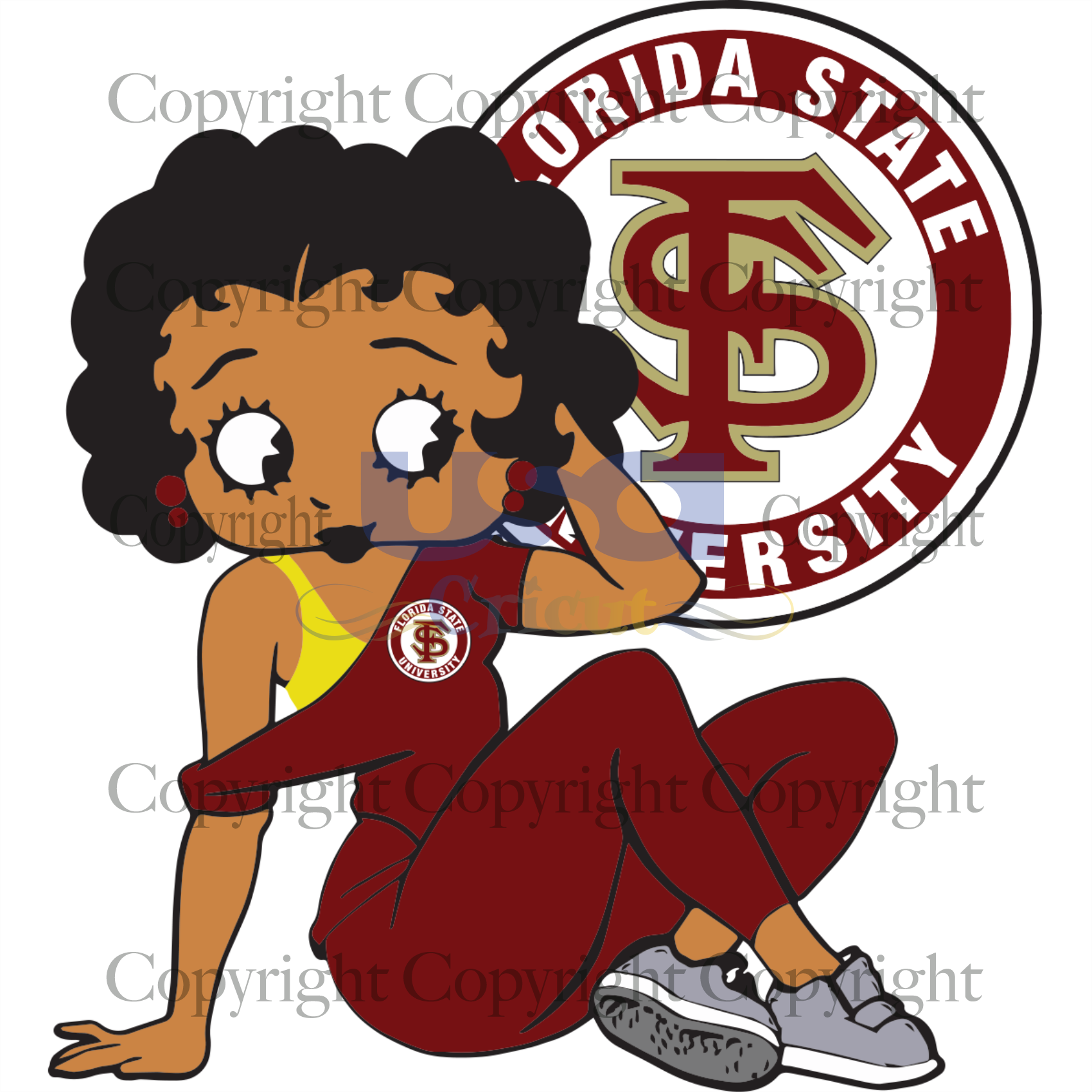 Florida State University Betty Boop, Sport Svg, Florida State University Logo, Florida State University Svg, Florida State University Gift, Printable Cricut & Silhouette Sublimation files Ins