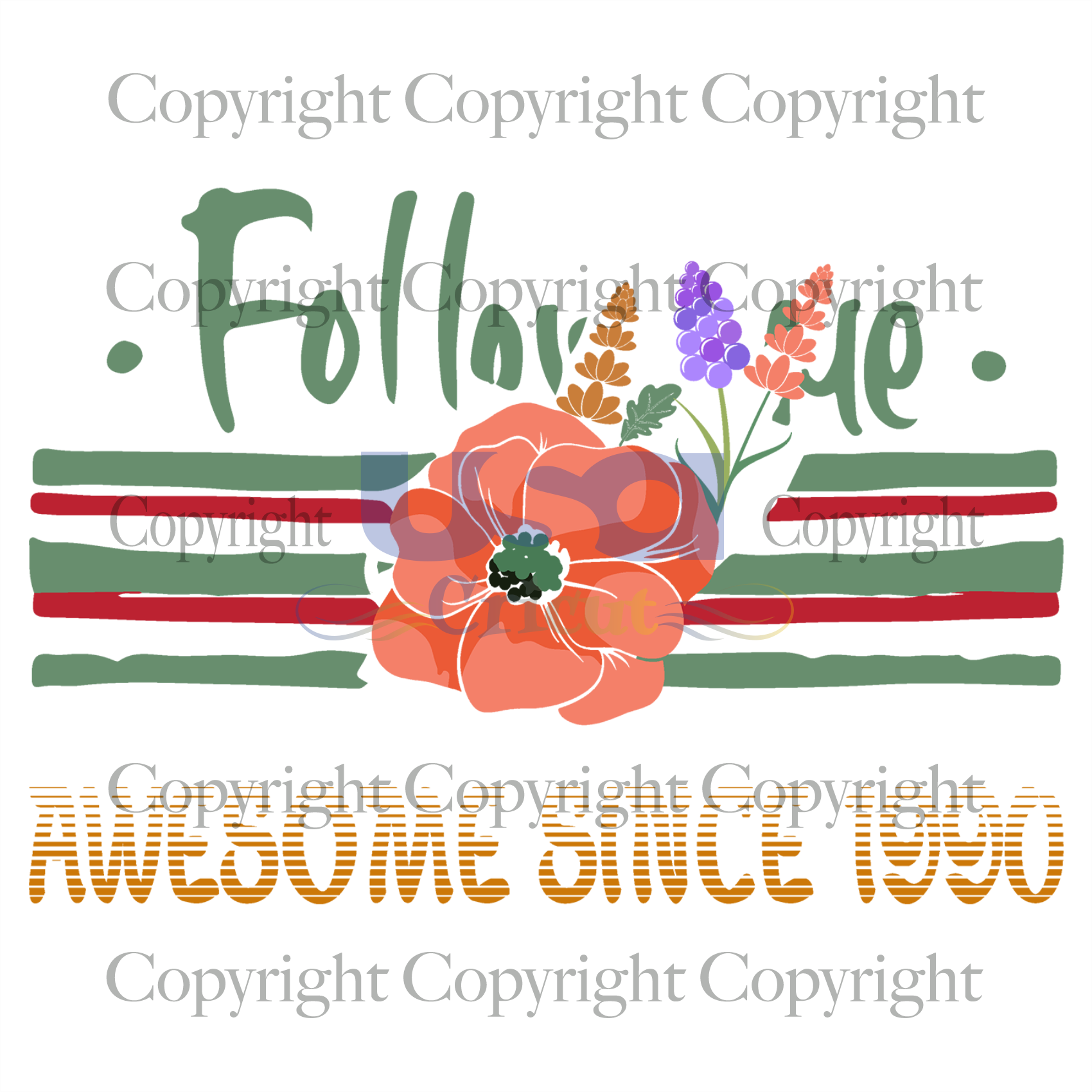 Follow Me Awesome Since 1990 Svg, Birthday Svg, Eps png svg instant download - USA Cricut