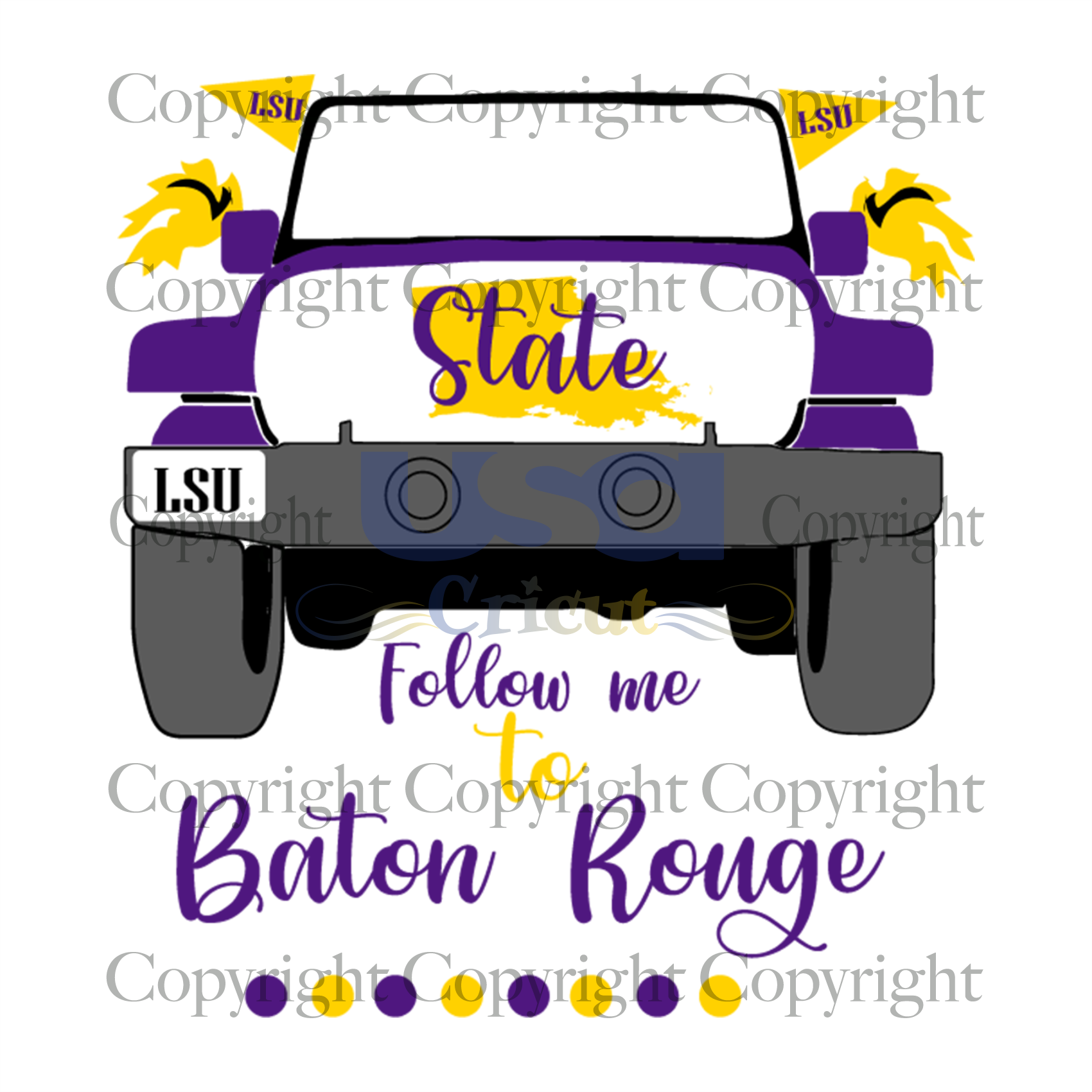 Follow Me To Baton Rouge Svg, Sport Svg, Lsu Car Vector, Diy Crafts SVG Files For Cricut Instant Download File - USA Cricut