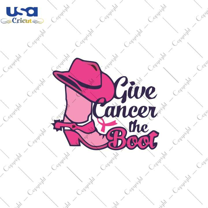 Give Cancer Svg, World Cancer Day Svg, Breast Cancer SVG, Pink Ribbon, SVG Cricut & Silhouette Sublimation files Instant Download Version - USA Cricut