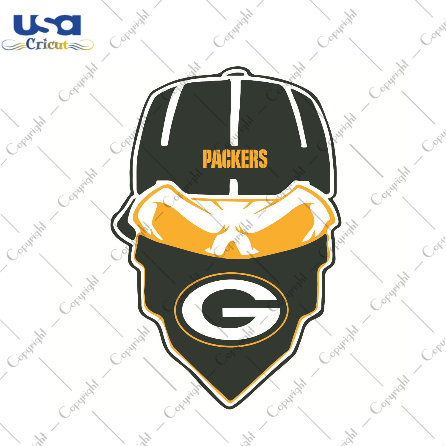 Green Bay Packers Ninja Face Sport Gift Diy Crafts Svg Files For Cricut, Silhouette Sublimation Files