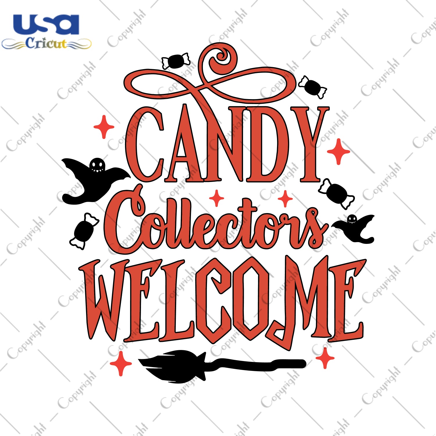 Candy Collectors Welcome Halloween Gifts, Shirt For Halloween Svg File Diy Crafts Svg Files For Cricut, Silhouette Sublimation Files - USA Cricut