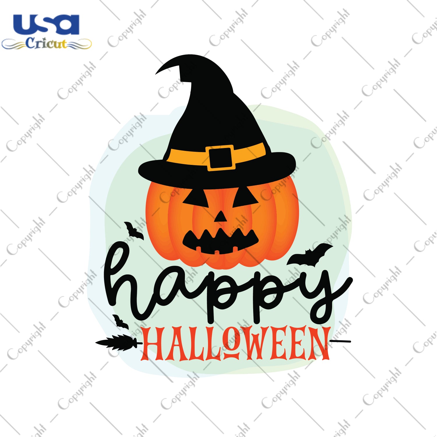 Happy Halloween Pumpkin Wearing Witch Hat Svg Gifts, Shirt For Halloween Svg File Diy Crafts Svg Files For Cricut, Silhouette Sublimation Files - USA Cricut