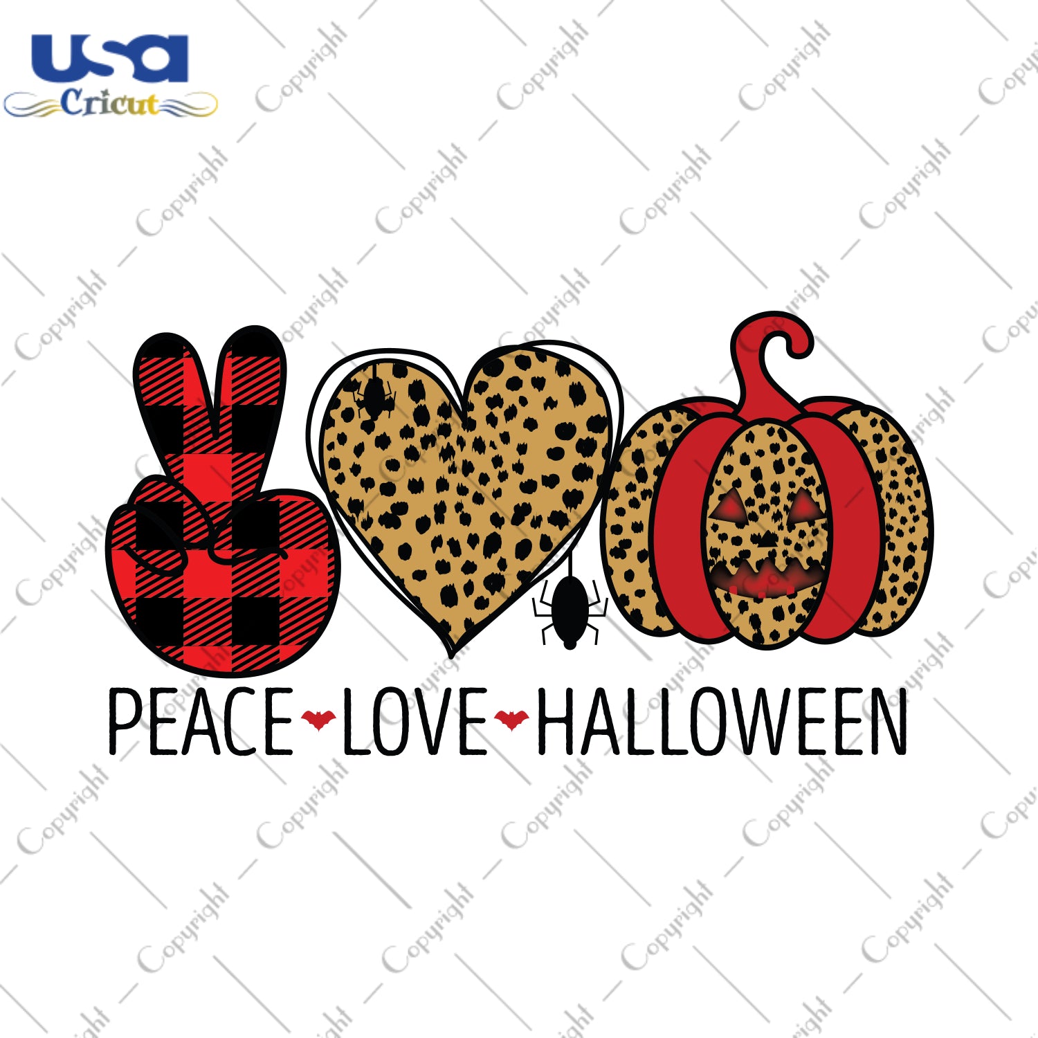 Peace Love Halloween Svg Gifts, Shirt For Halloween Svg File Diy Crafts Svg Files For Cricut, Silhouette Sublimation Files - USA Cricut