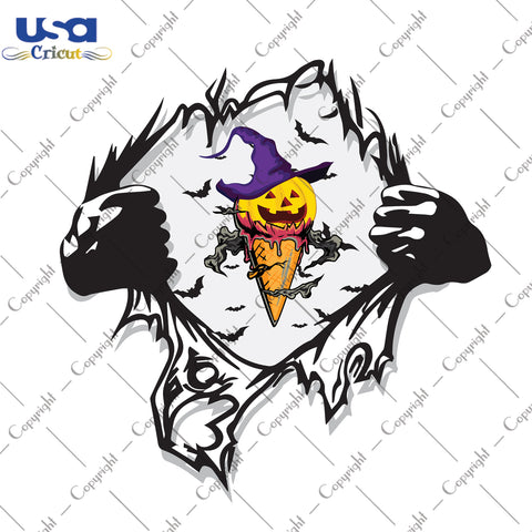 Pumpkin Ice Cream Halloween Gifts, Shirt For Halloween Svg File Diy Crafts Svg Files For Cricut, Silhouette Sublimation Files - USA Cricut