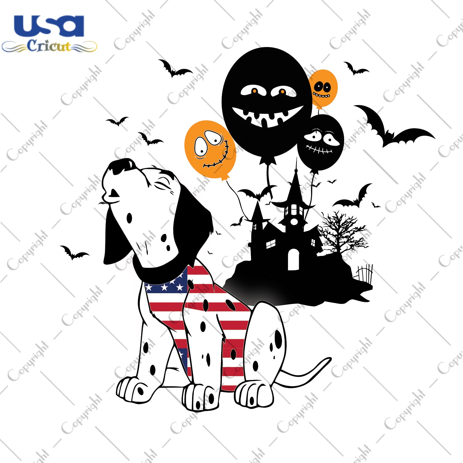 Halloween Dog USA Flag Gifts, Shirt For Halloween Svg File Diy Crafts Svg Files For Cricut, Silhouette Sublimation Files - USA Cricut