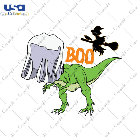 Boo Dinosaur Halloween Gifts, Shirt For Halloween Svg File Diy Crafts Svg Files For Cricut, Silhouette Sublimation Files - USA Cricut