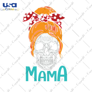 Messy bun Mama Halloween Gifts, Halloween Shirt For Mama Svg File Diy Crafts Svg Files For Cricut, Silhouette Sublimation Files - USA Cricut