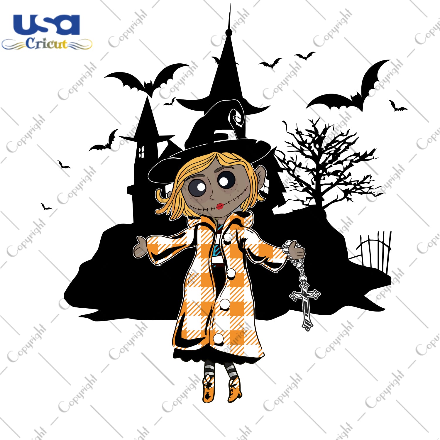 Witch And Haunted House Halloween Gifts, Shirt For Halloween Svg File Diy Crafts Svg Files For Cricut, Silhouette Sublimation Files - USA Cricut