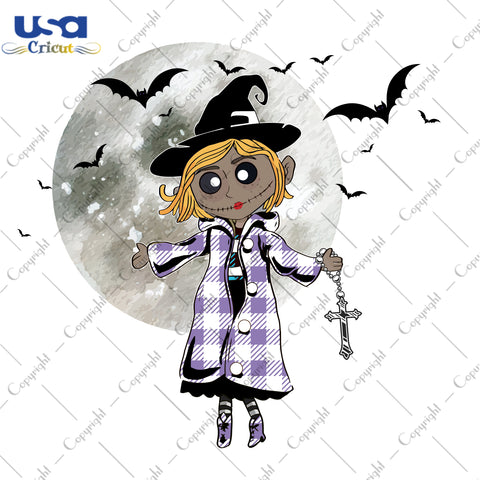 Witch And Moon Halloween Gifts, Shirt For Halloween Svg File Diy Crafts Svg Files For Cricut, Silhouette Sublimation Files - USA Cricut