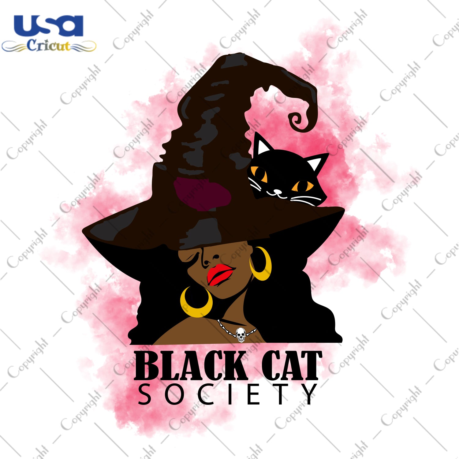 Black Cat Society Black Girl Halloween Gifts, Shirt For Halloween Svg File Diy Crafts Svg Files For Cricut, Silhouette Sublimation Files - USA Cricut