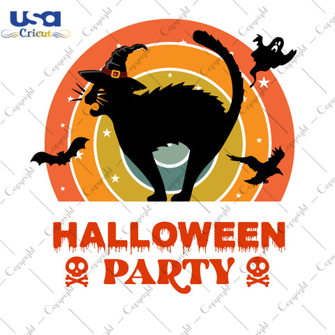 Halloween Party Cat Gifts, Shirt For Halloween Svg File Diy Crafts Svg Files For Cricut, Silhouette Sublimation Files - USA Cricut