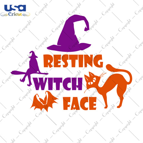 Resting Witch Face Halloween Gifts, Shirt For Halloween Svg File Diy Crafts Svg Files For Cricut, Silhouette Sublimation Files - USA Cricut