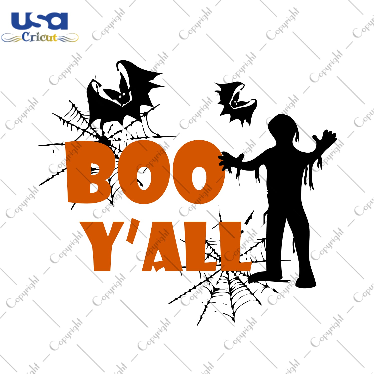 Boo Y'all Halloween Gifts, Shirt For Halloween Svg File Diy Crafts Svg Files For Cricut, Silhouette Sublimation Files - USA Cricut