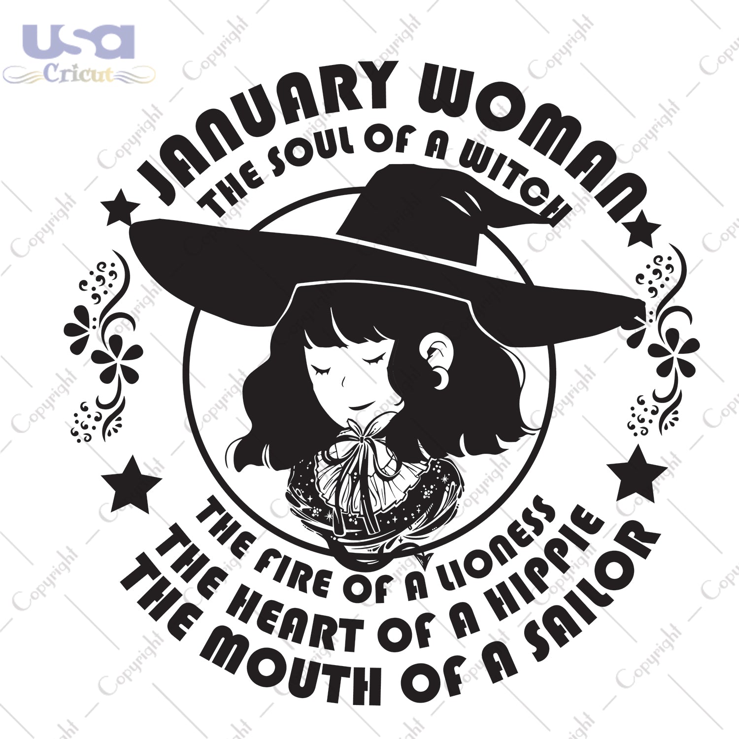 January Woman The Soul Of A Witch Birthday Halloween gifts, Shirt For Woman Svg File Diy Crafts Svg Files For Cricut, Silhouette Sublimation Files - USA Cricut