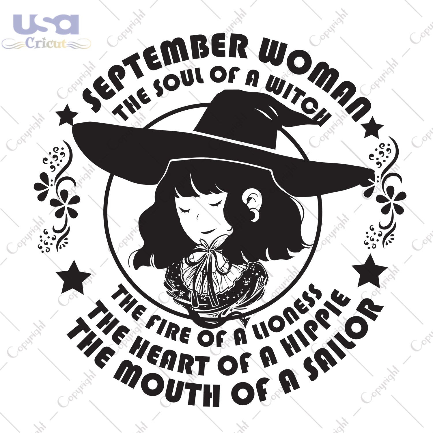 September Woman The Soul Of A Witch Birthday Halloween gifts, Shirt For Woman Svg File Diy Crafts Svg Files For Cricut, Silhouette Sublimation Files - USA Cricut