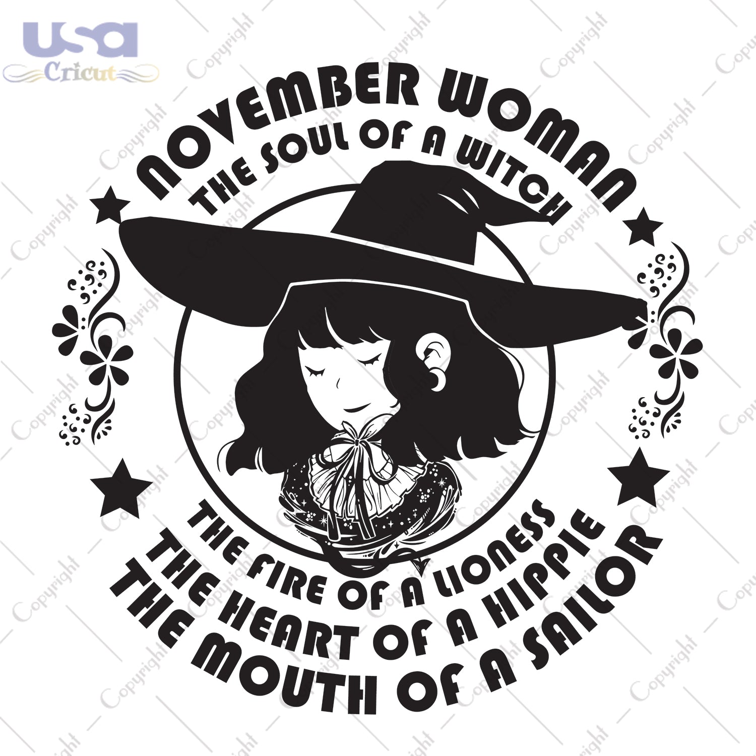 November Woman The Soul Of A Witch Birthday Halloween gifts, Shirt For Woman Svg File Diy Crafts Svg Files For Cricut, Silhouette Sublimation Files - USA Cricut