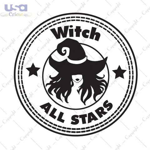 Witch All Stars Halloween gifts, Shirt For Halloween Svg File Diy Crafts Svg Files For Cricut, Silhouette Sublimation Files - USA Cricut