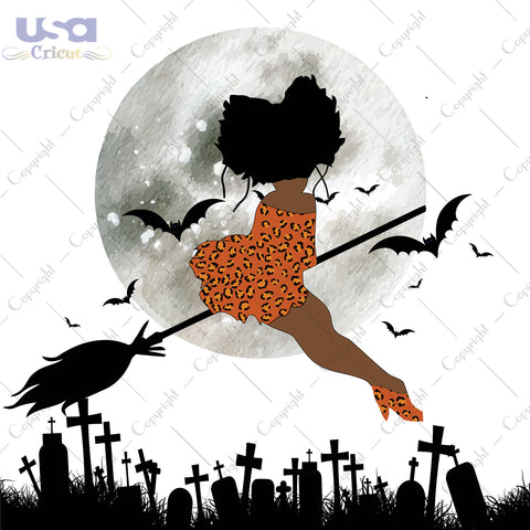 Witch Riding Broom Halloween Gifts, Shirt For Halloween Svg File Diy Crafts Svg Files For Cricut, Silhouette Sublimation Files - USA Cricut