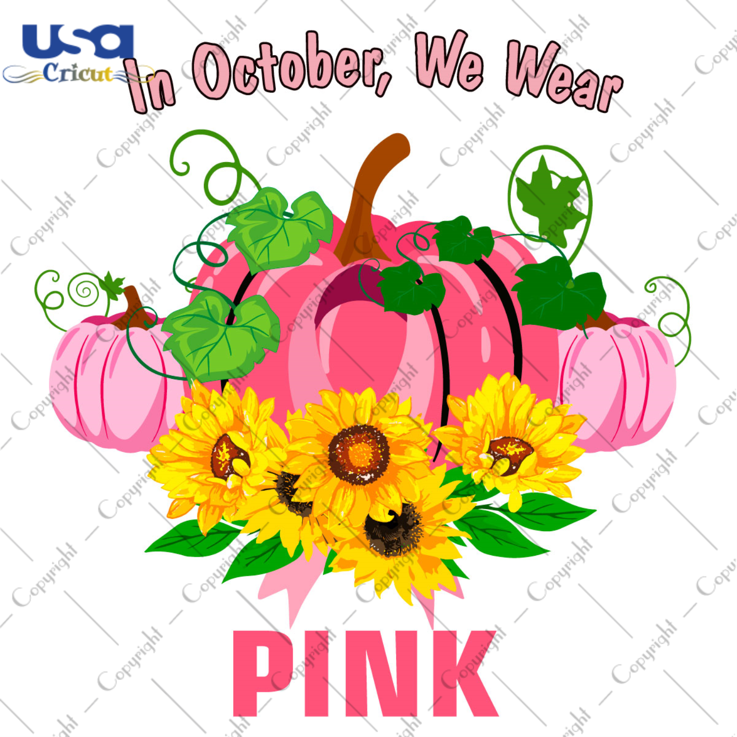 Pink Pumpkin Breast Cancer Support Diy Crafts Svg Files For Cricut, Silhouette Sublimation Files - USA Cricut