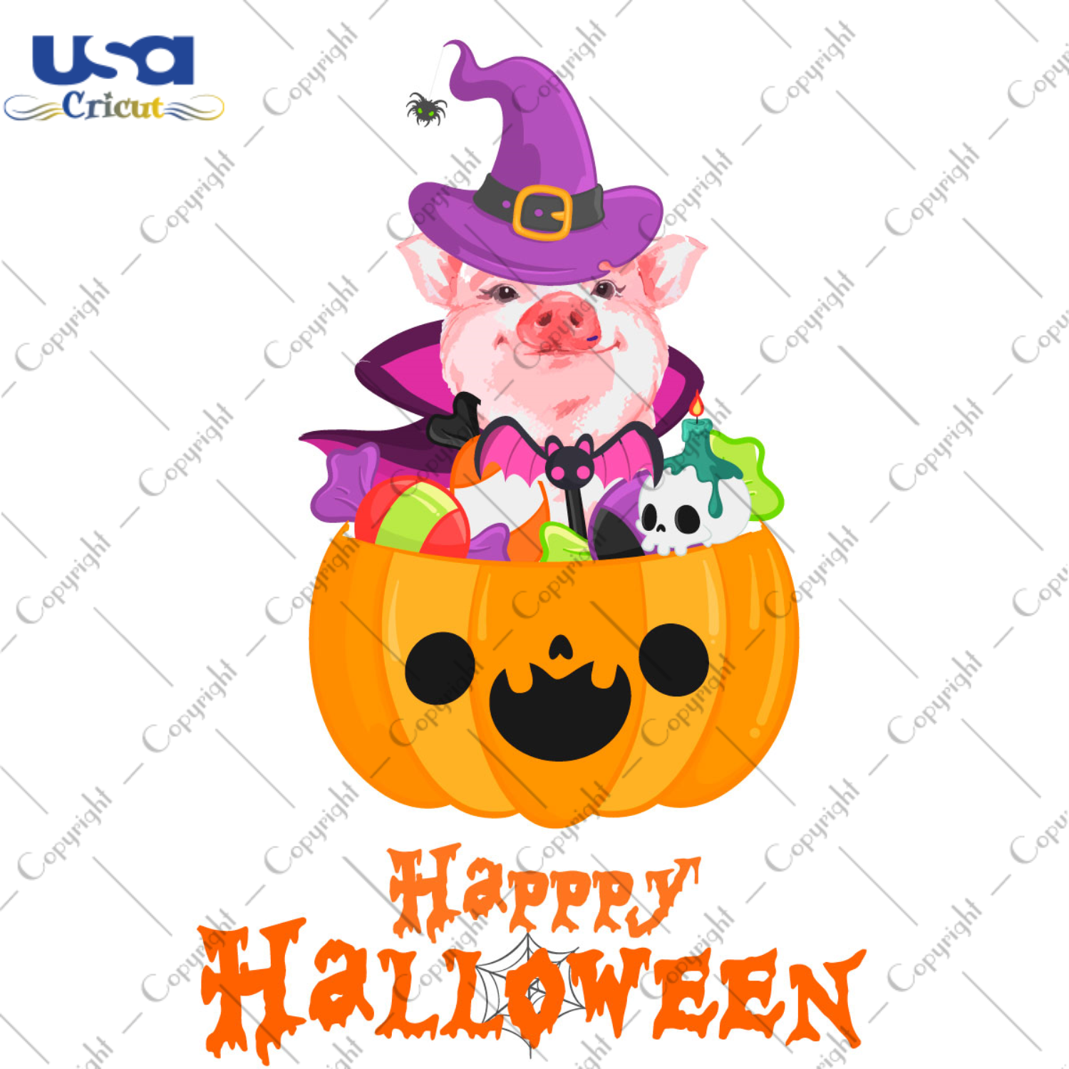 Happy Halloween Piggy In A Pumpkin Diy Crafts Svg Files For Cricut, Silhouette Sublimation Files - USA Cricut