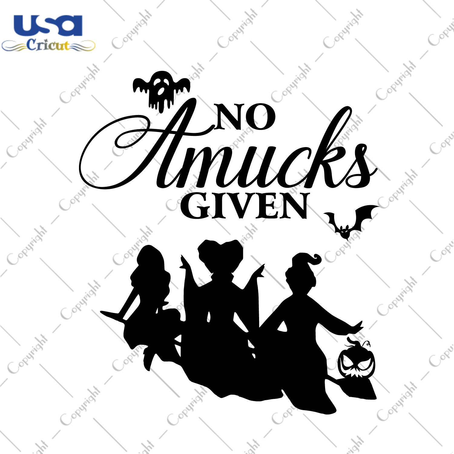 Happy Halloween, No Amucks Given Diy Crafts Svg Files For Cricut, Silhouette Sublimation Files - USA Cricut