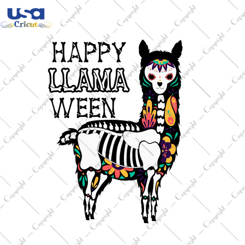 Halloween Gift, Happy Llama ween Diy Crafts Svg Files For Cricut, Silhouette Sublimation Files