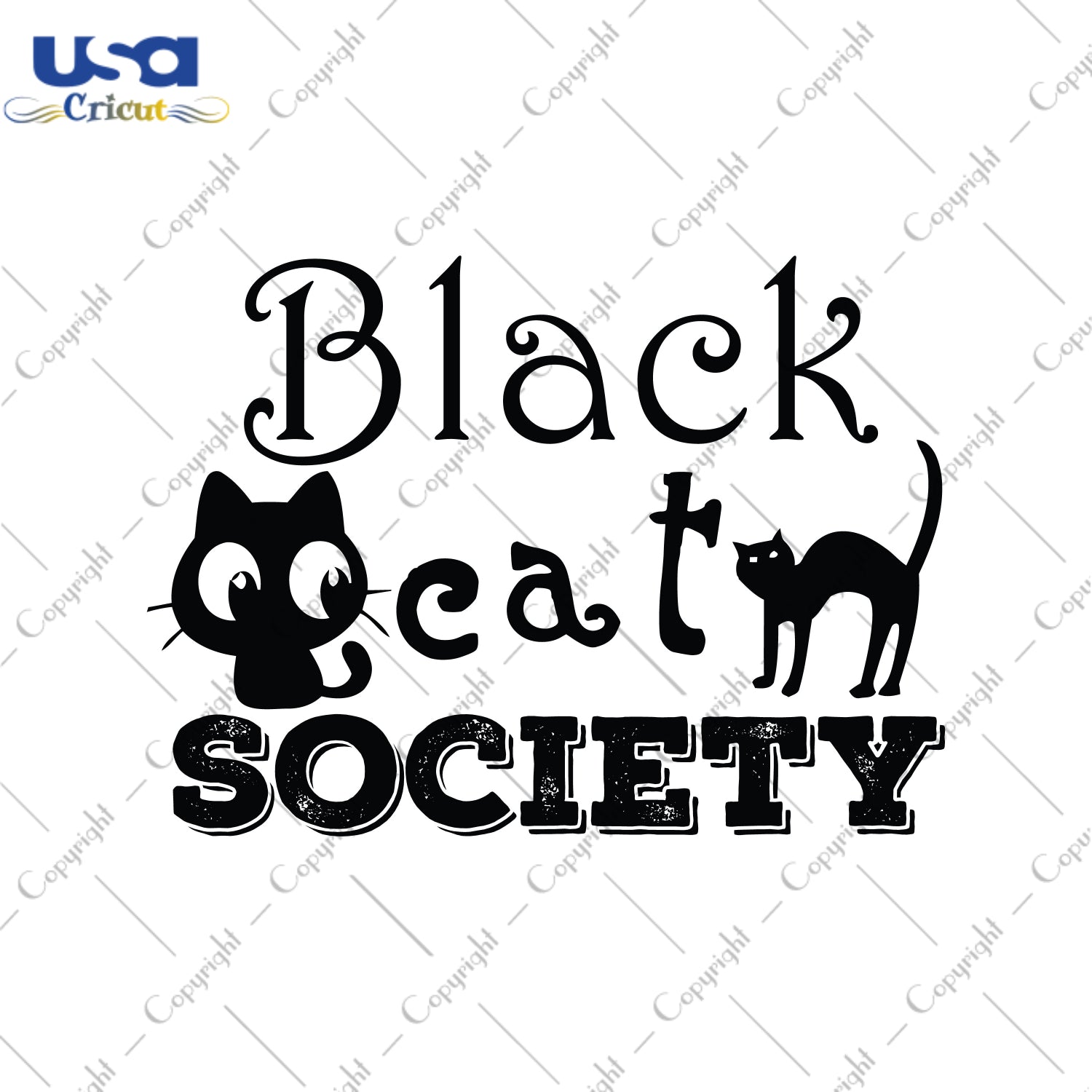 Black Cat Society Halloween Gifts, Shirt For Halloween Svg File Diy Crafts Svg Files For Cricut, Silhouette Sublimation Files - USA Cricut